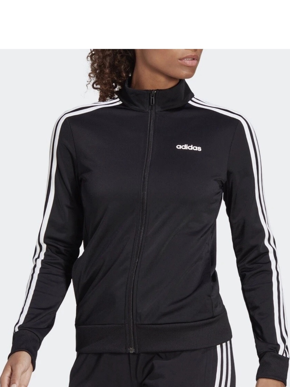 Adidas Women's Black Three Stripe Track Jacket Size Medium